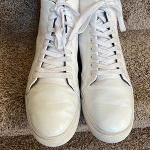 French Connection FCUK Men's White Leather High Tops Sneakers.